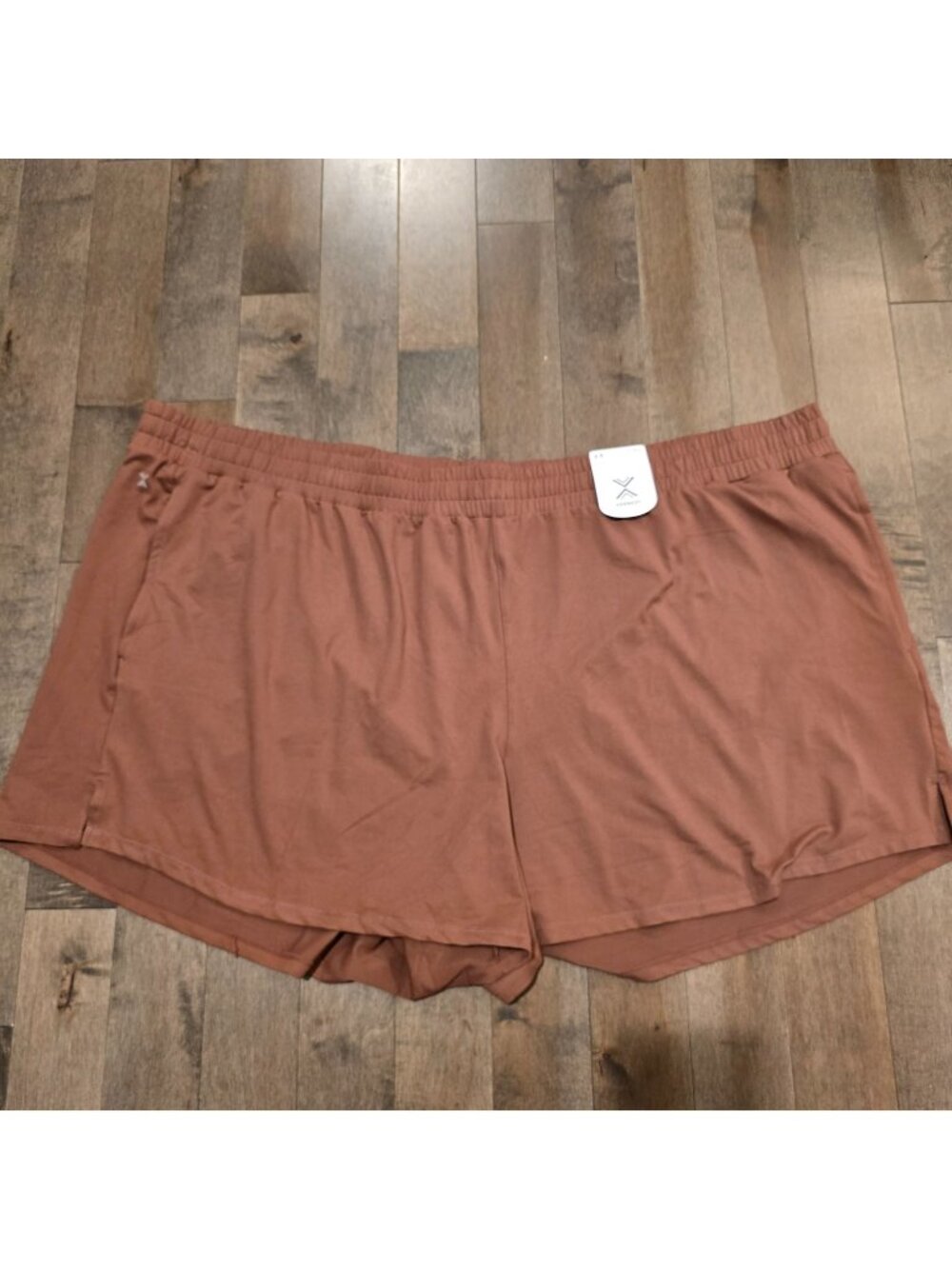 Xersion Womens Plus Size 4X Athletic Shorts 5” Short Mid-Rise Brown